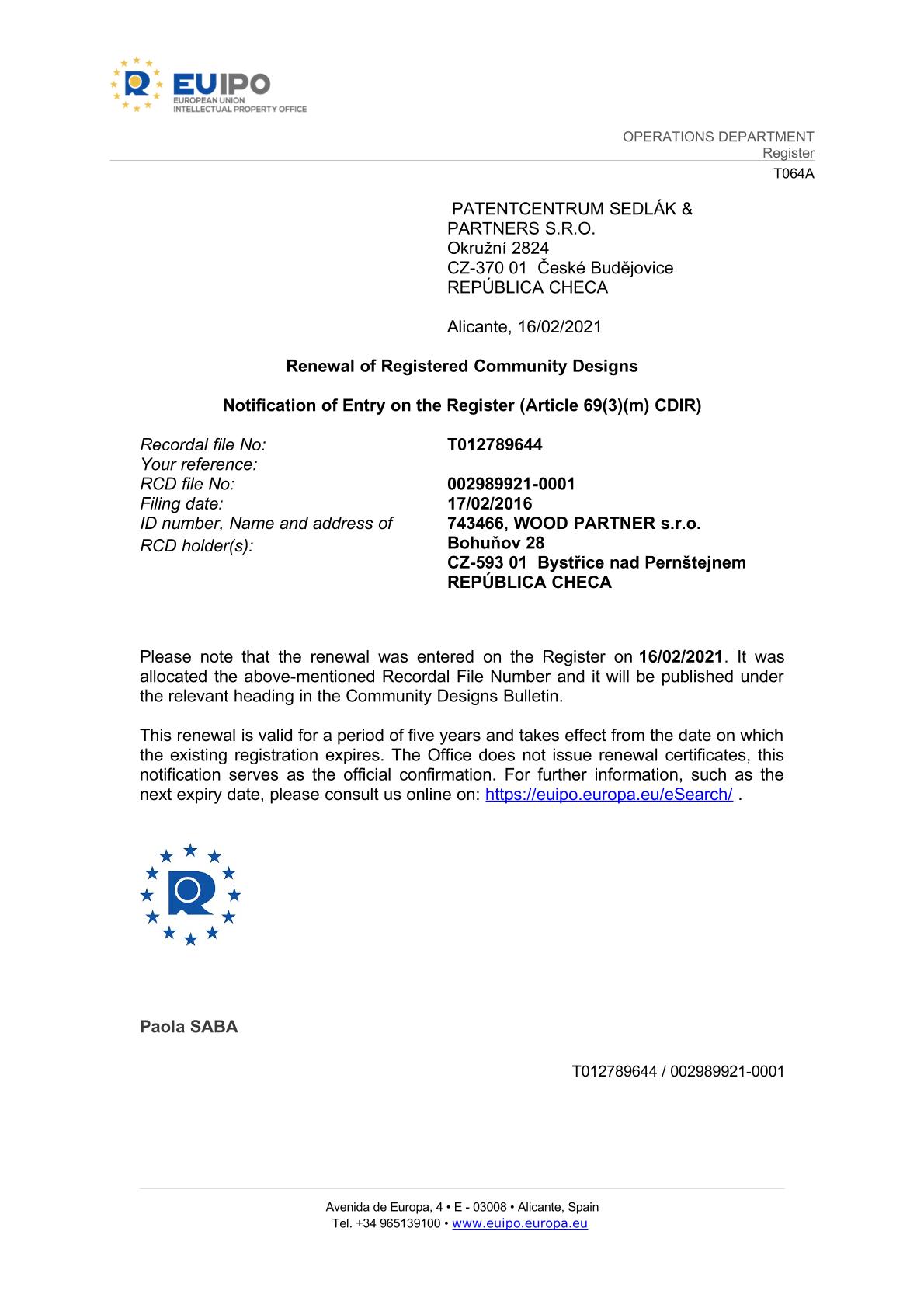 EUIPO - obnova